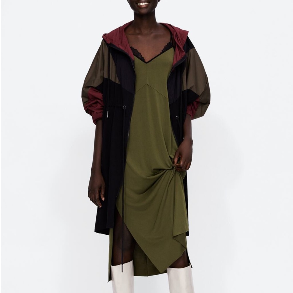 ZARA Combine Colorblock Raincoat